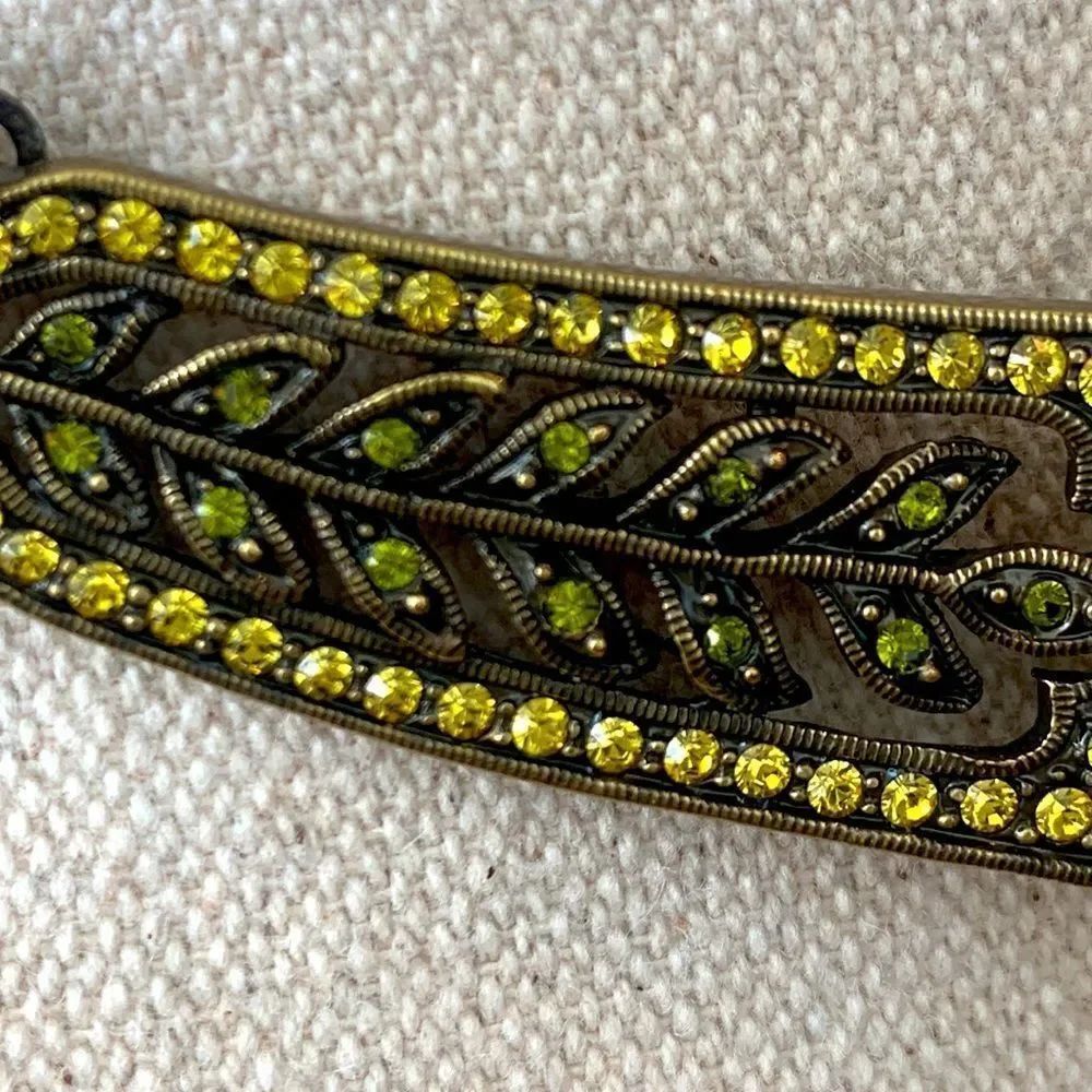 Qvc La Vintage Tigress Necklace Bronze Tone With Simulated Gemstones 15.5” — image 3 of 4
